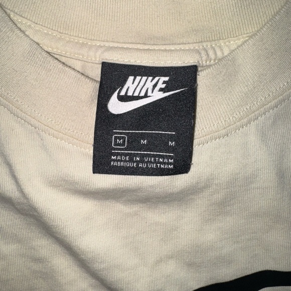 Nike Beige Cropped Tee with Black Logo - Picture 5 of 5